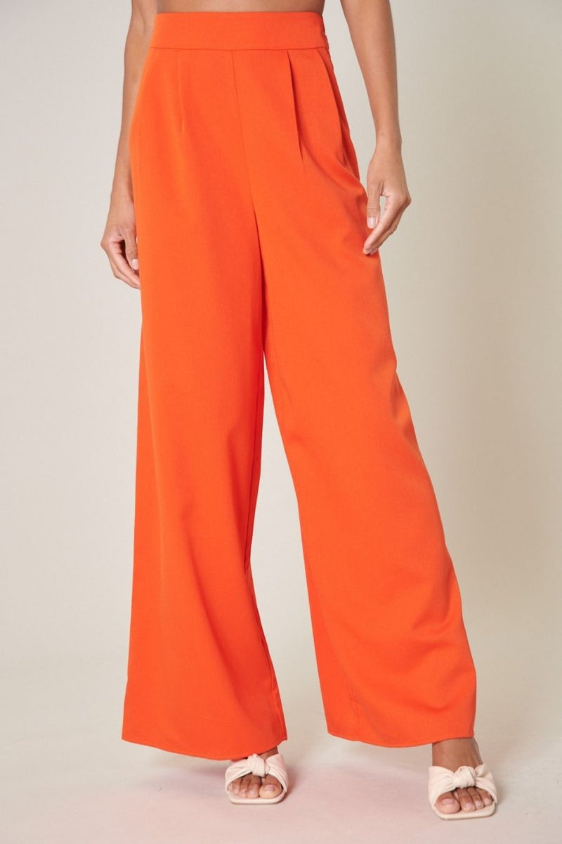 PUSHING LIMITS HIGH WAISTED WIDE LEG PANTS IN ORANGE – Gameday
