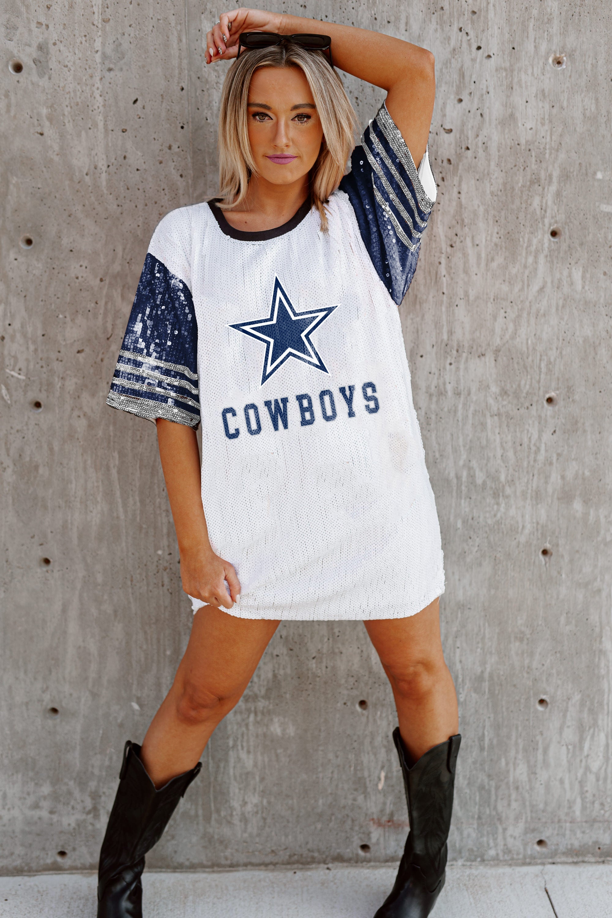 Gameday Couture Women's Dallas Cowboys Gameday Champs Sequin Dress White, Large - at Academy Sports Gameday Couture Women's Dallas Cowboys Gameday Champs Sequin Dress White, Large - at Academy Sports