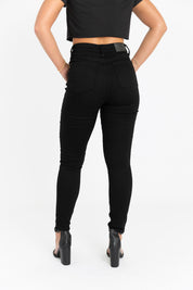 BLAKE FAUX LEATHER & DENIM SKINNY JEAN