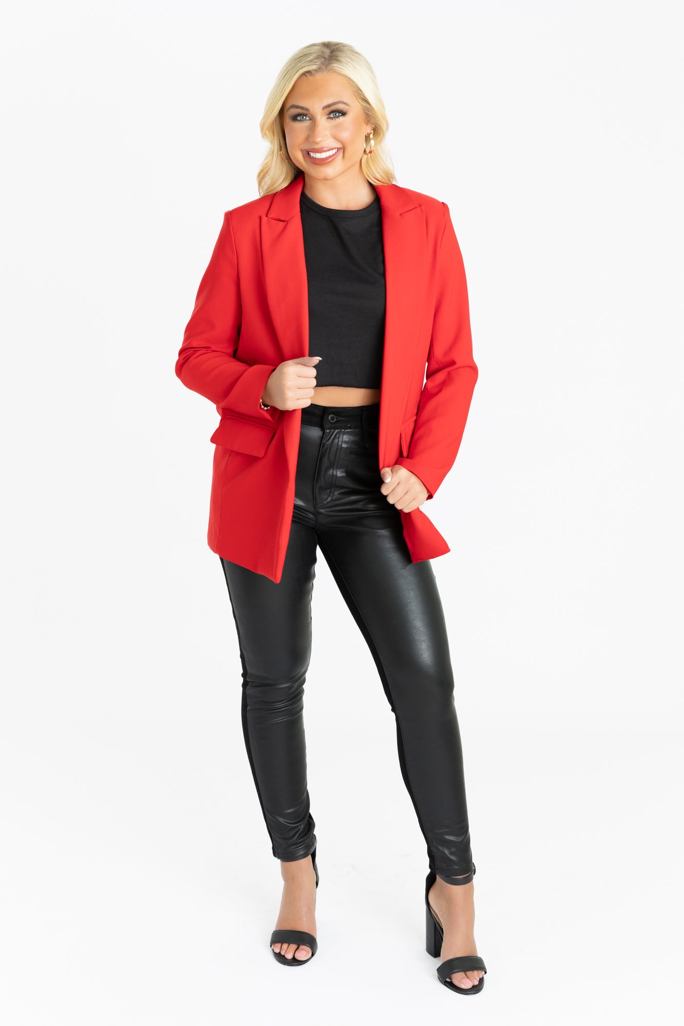 HARLOW CLASSIC BLAZER IN RED