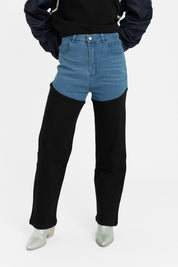 JUNO TWO TONE CONTRAST PANEL JEANS