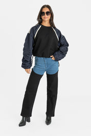 JUNO TWO TONE CONTRAST PANEL JEANS