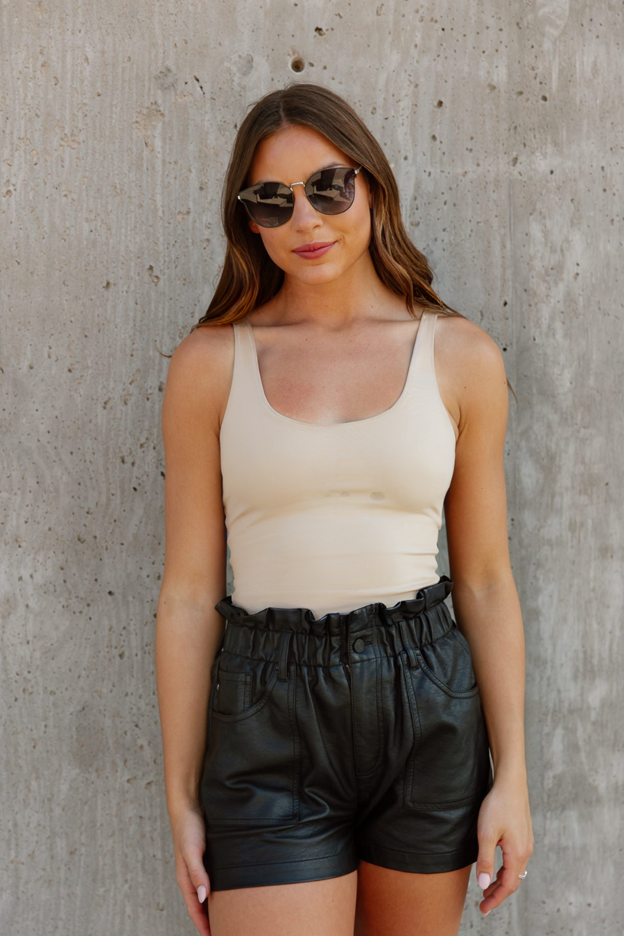 TIANA PONTE SCOOP NECK BODYSUIT IN CREAM