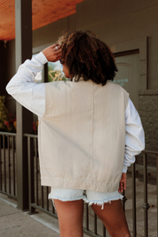 DENIM DOLL VEST IN KHAKI