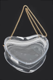 I HEART GAMEDAY CLEAR CROSSBODY BAG