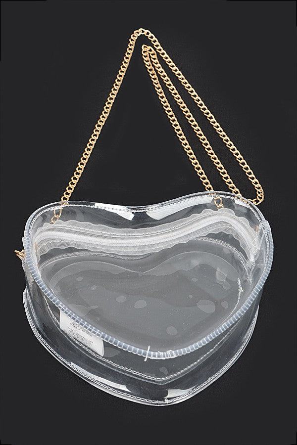 I HEART GAMEDAY CLEAR CROSSBODY BAG
