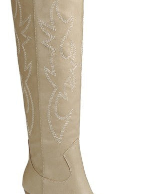 SCARLETT TALL WESTERN BOOTS IN TAUPE