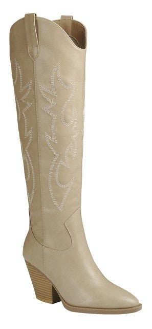 SCARLETT TALL WESTERN BOOTS IN TAUPE