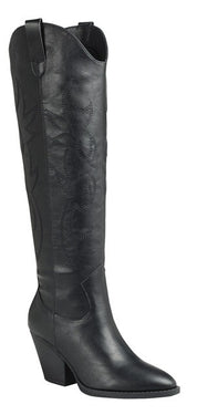 SCARLETT TALL WESTERN BOOTS IN BLACK