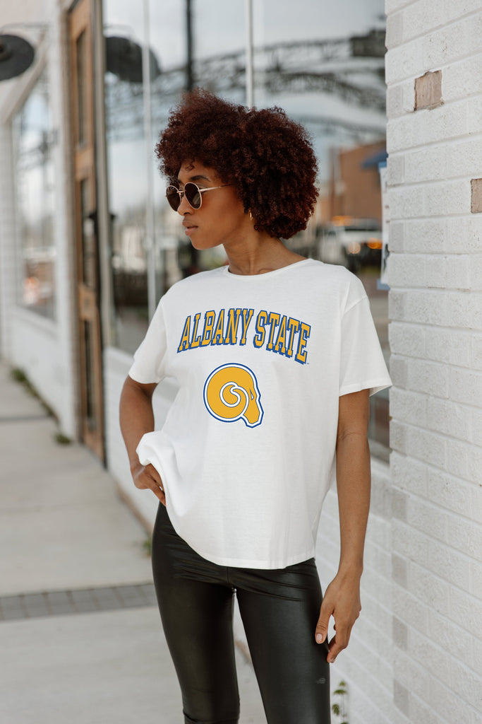 ALBANY STATE GOLDEN RAMS AROUND WE GO SHORT SLEEVE FLOWY TEE