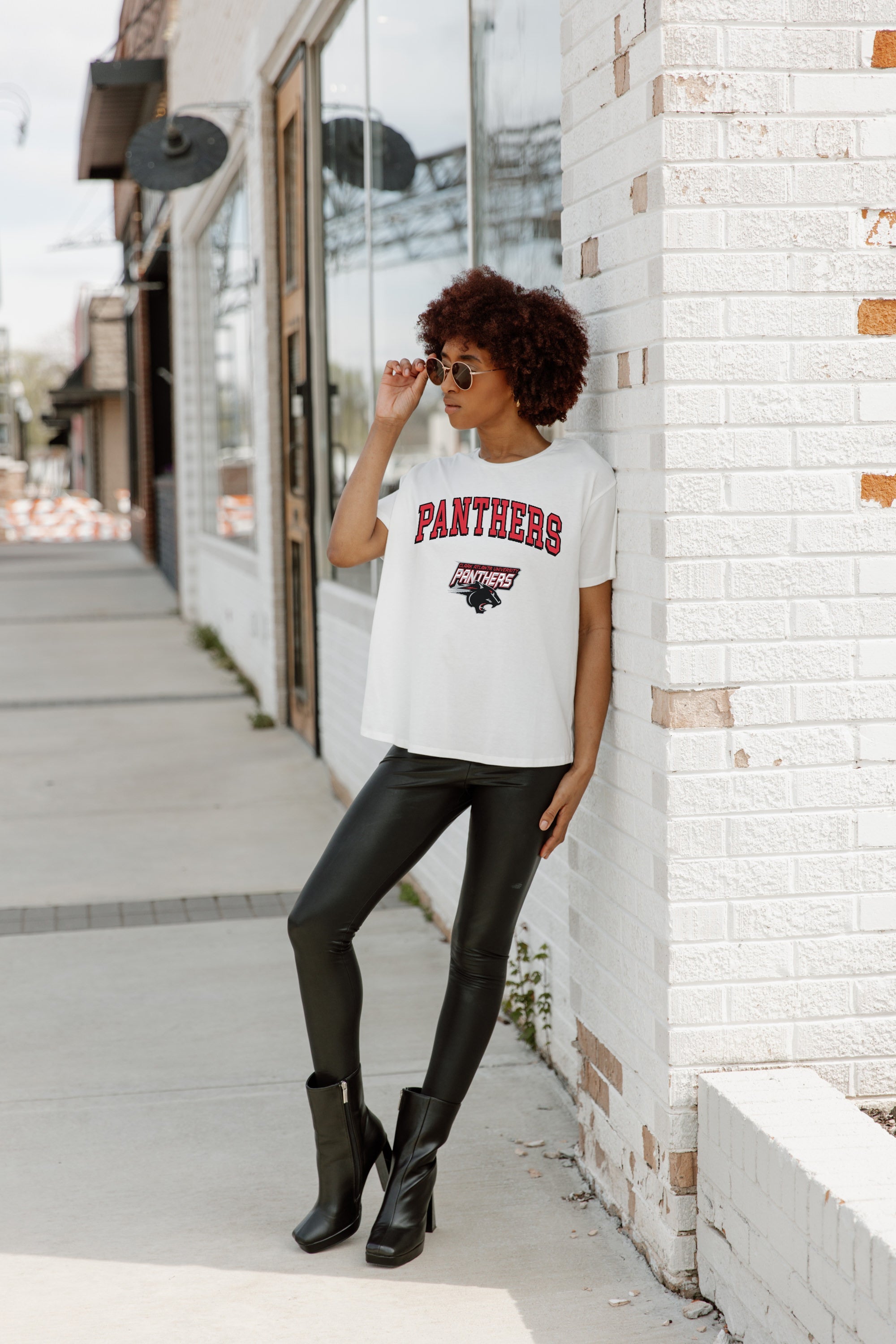 CLARK ATLANTA UNIVERSITY PANTHERS AROUND WE GO SHORT SLEEVE FLOWY TEE