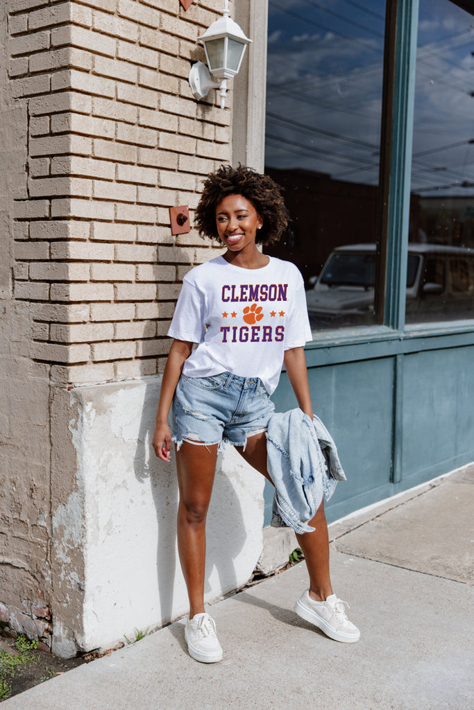 CLEMSON TIGERS TO THE POINT SHORT SLEEVE FLOWY TEE