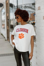 CLEMSON TIGERS AROUND WE GO SHORT SLEEVE FLOWY TEE