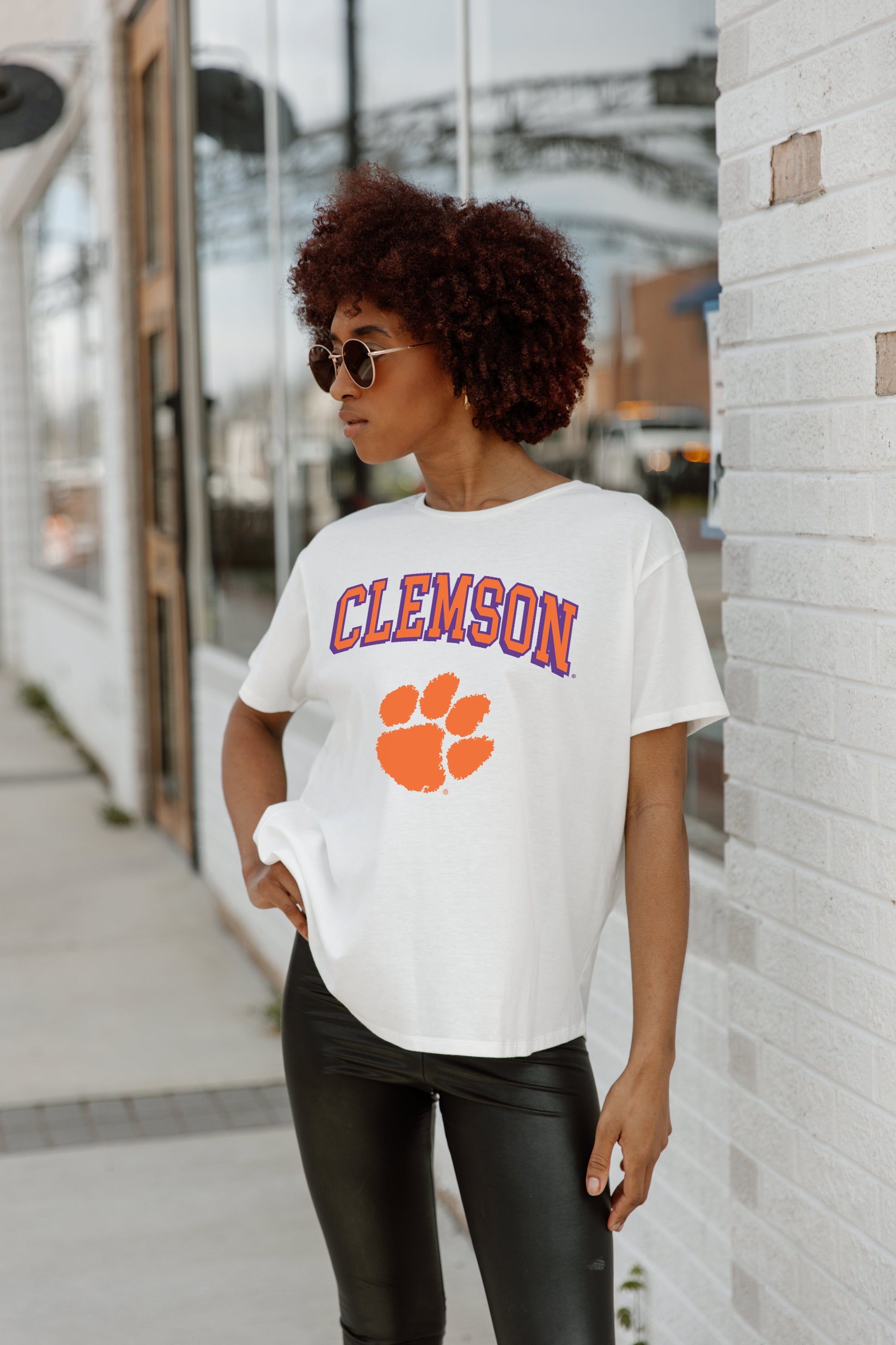CLEMSON TIGERS AROUND WE GO SHORT SLEEVE FLOWY TEE