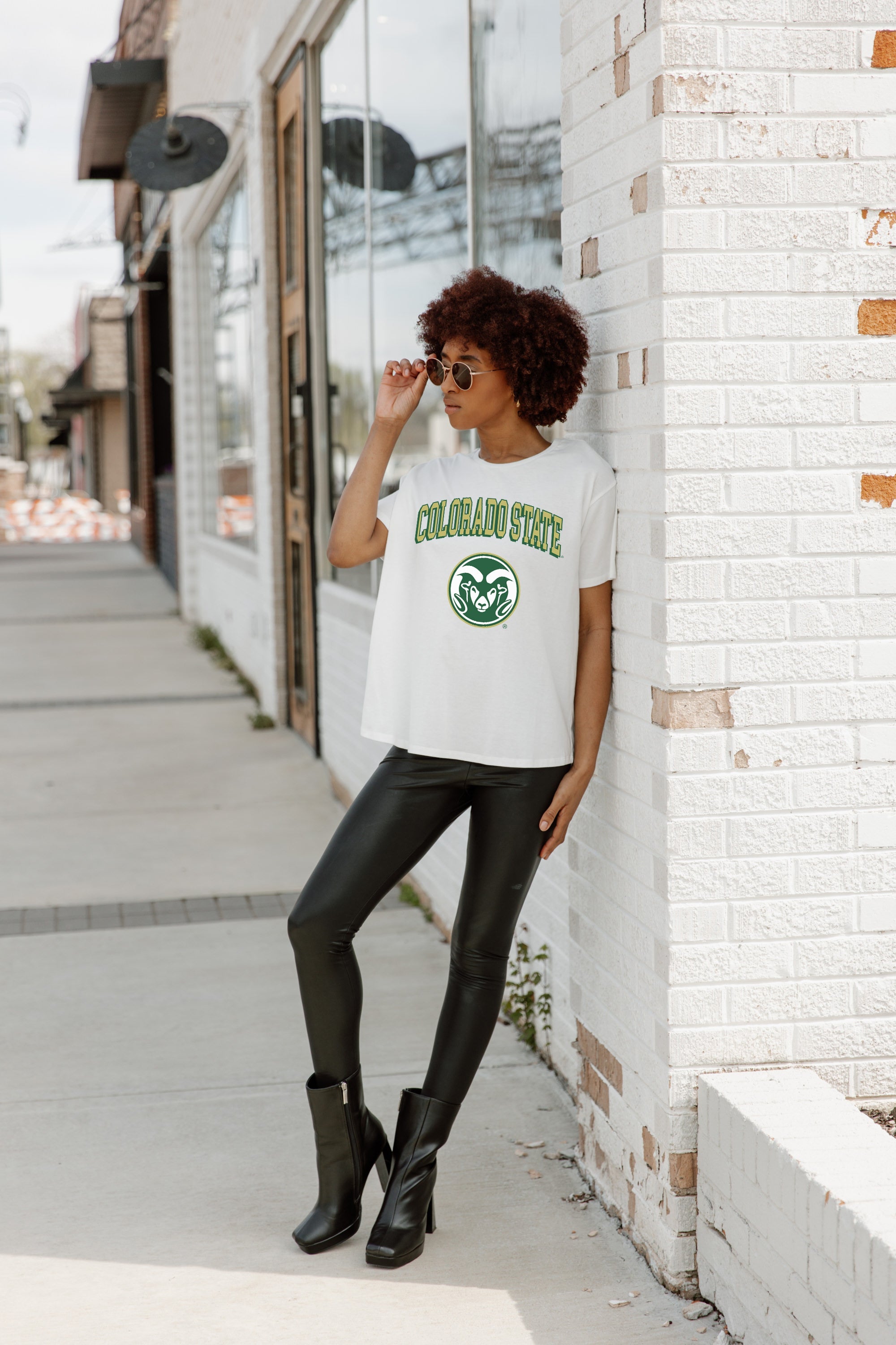 COLORADO STATE RAMS AROUND WE GO SHORT SLEEVE FLOWY TEE