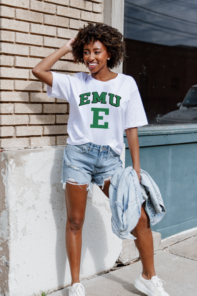 EASTERN MICHIGAN EAGLES AROUND WE GO SHORT SLEEVE FLOWY TEE