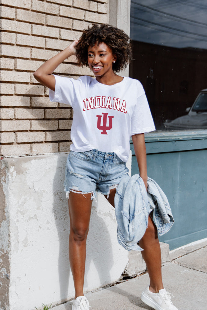 INDIANA HOOSIERS AROUND WE GO SHORT SLEEVE FLOWY TEE