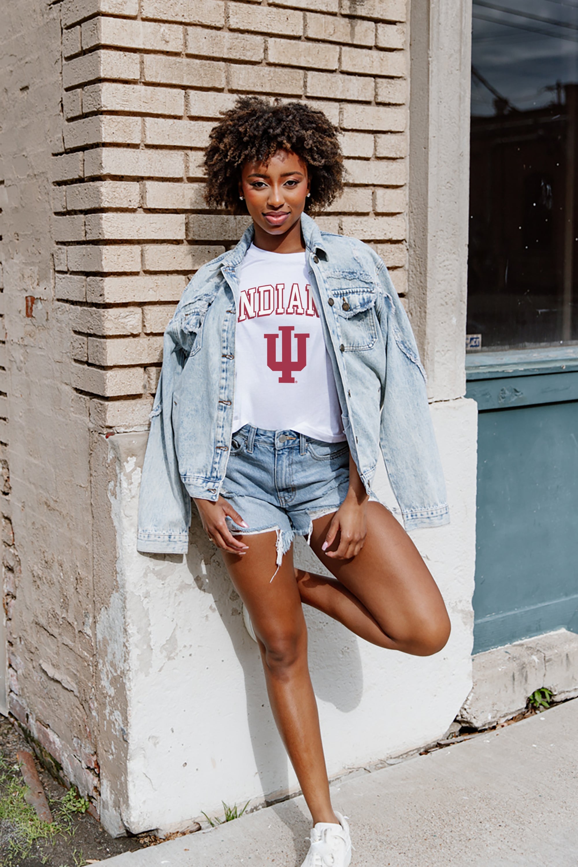 INDIANA HOOSIERS AROUND WE GO SHORT SLEEVE FLOWY TEE