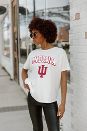 INDIANA HOOSIERS AROUND WE GO SHORT SLEEVE FLOWY TEE