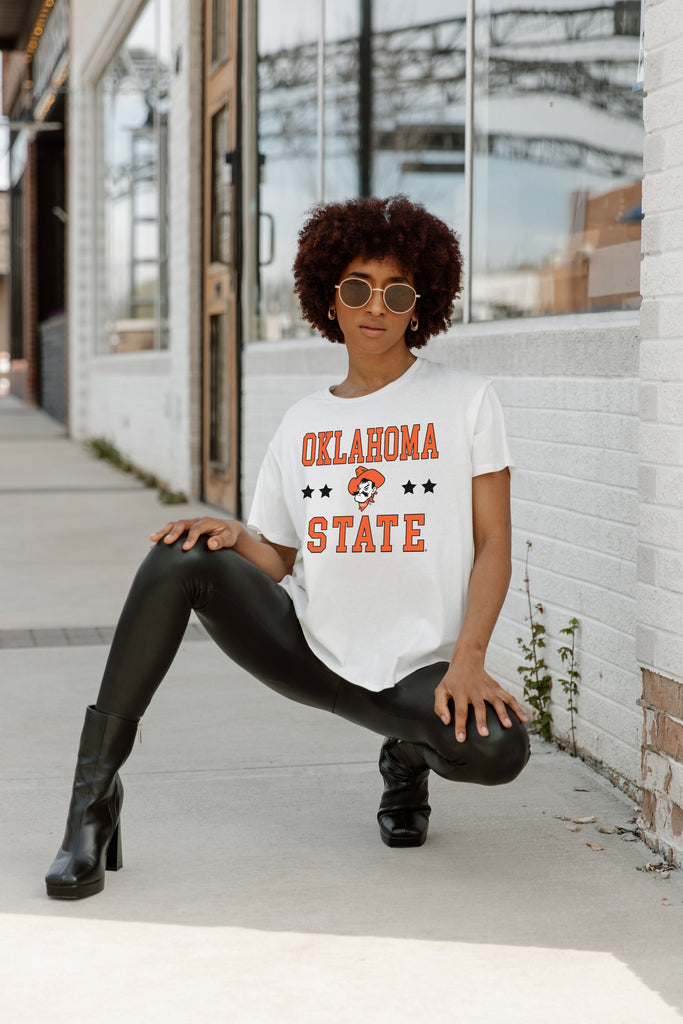 OKLAHOMA STATE COWBOYS TO THE POINT SHORT SLEEVE FLOWY TEE