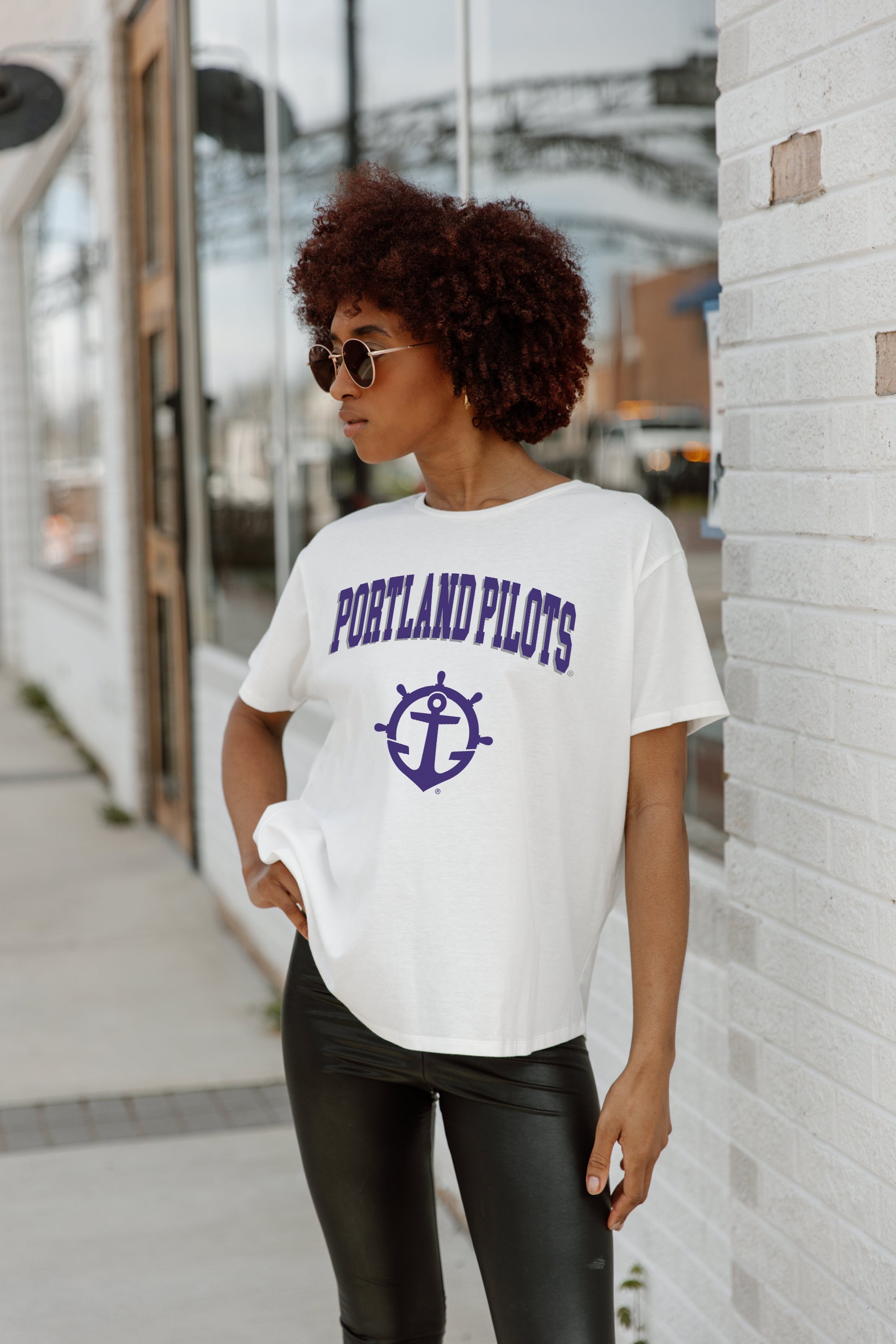 PORTLAND PILOTS Around We Go Flowy Tee - Side Profile | Gameday Couture - SOHO