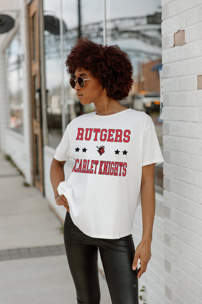 RUTGERS SCARLET KNIGHTS TO THE POINT SHORT SLEEVE FLOWY TEE