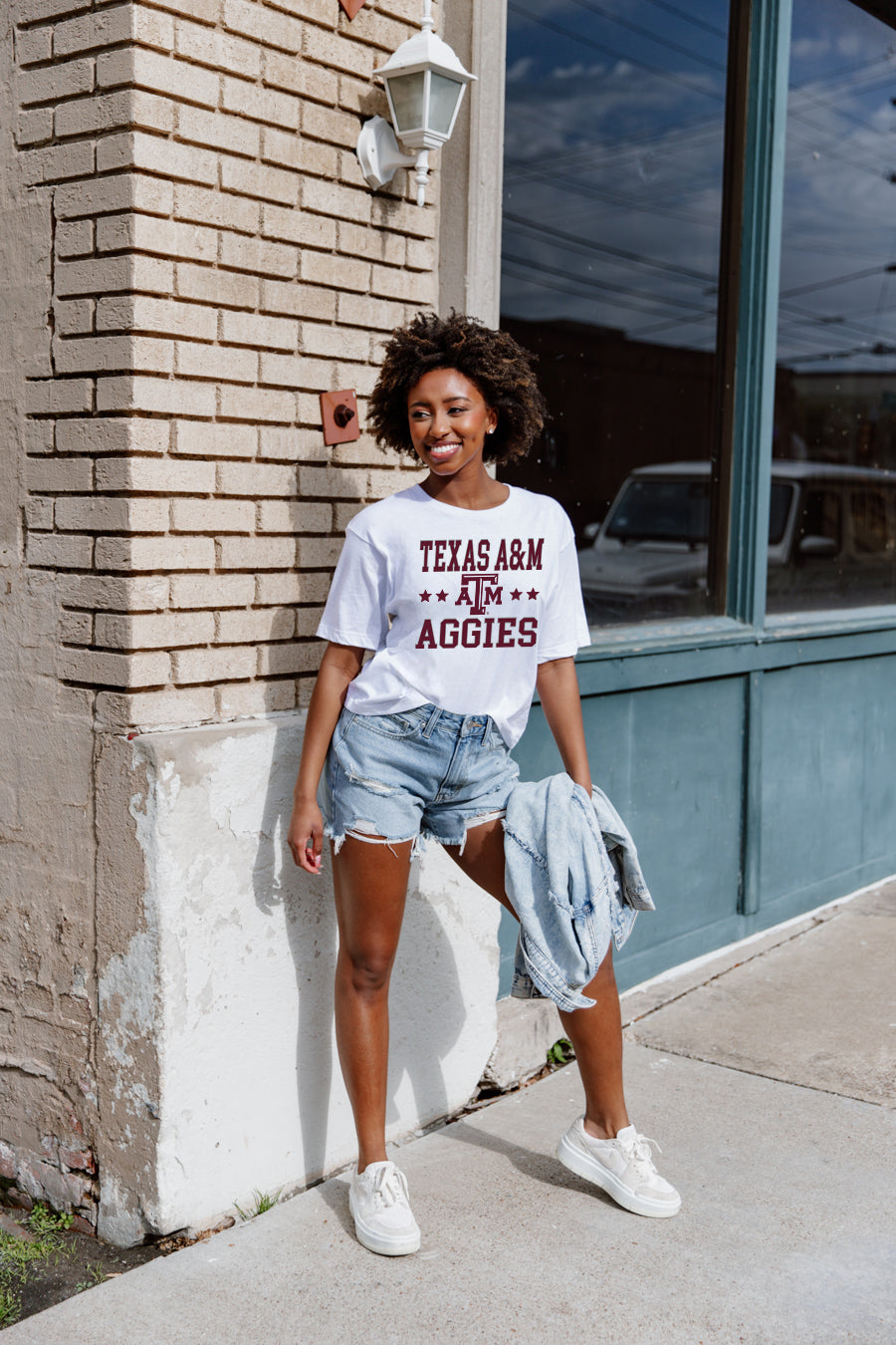TEXAS A&M AGGIES TO THE POINT SHORT SLEEVE FLOWY TEE