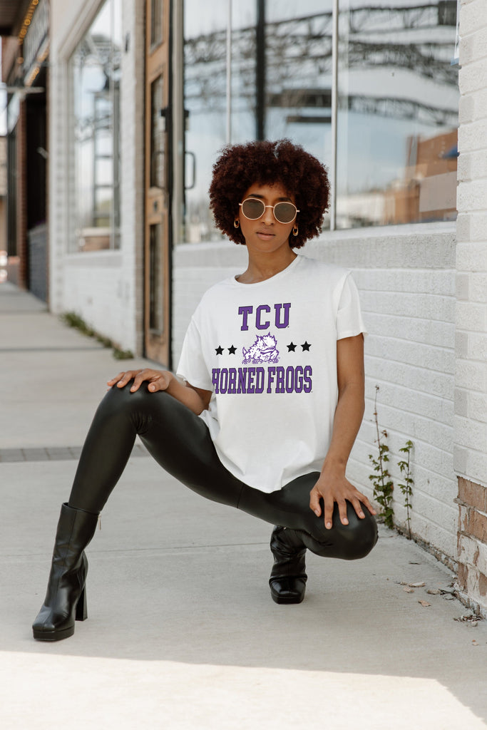 TCU HORNED FROGS TO THE POINT SHORT SLEEVE FLOWY TEE