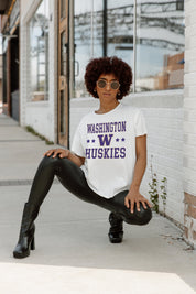WASHINGTON HUSKIES TO THE POINT SHORT SLEEVE FLOWY TEE