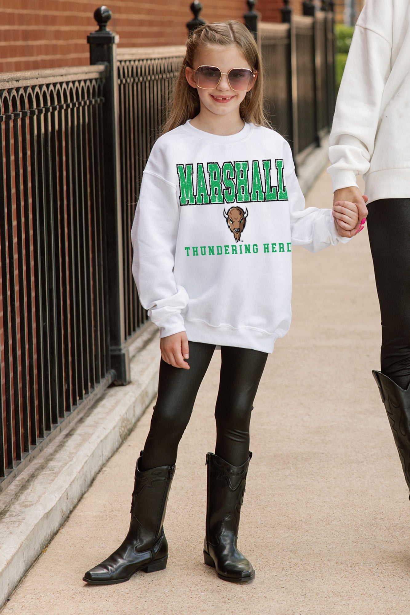MARSHALL THUNDERING HERD FREESTYLE YOUTH PREMIUM FLEECE SWEATSHIRT
