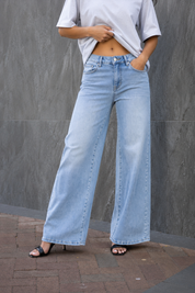 ELEVATED EASE STRETCH WIDE LEG DENIM JEANS