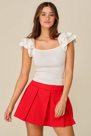 FLIRTY FEELS TOP IN IVORY