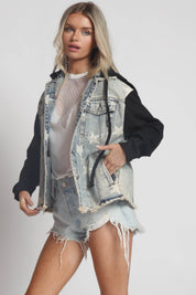 NOVA STAR DISTRESSED DENIM JACKET