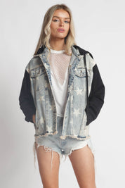 NOVA STAR DISTRESSED DENIM JACKET