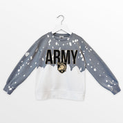 ARMY BLACK KNIGHTS CASUAL FAN KIDS FADED WASH CREWNECK PULLOVER