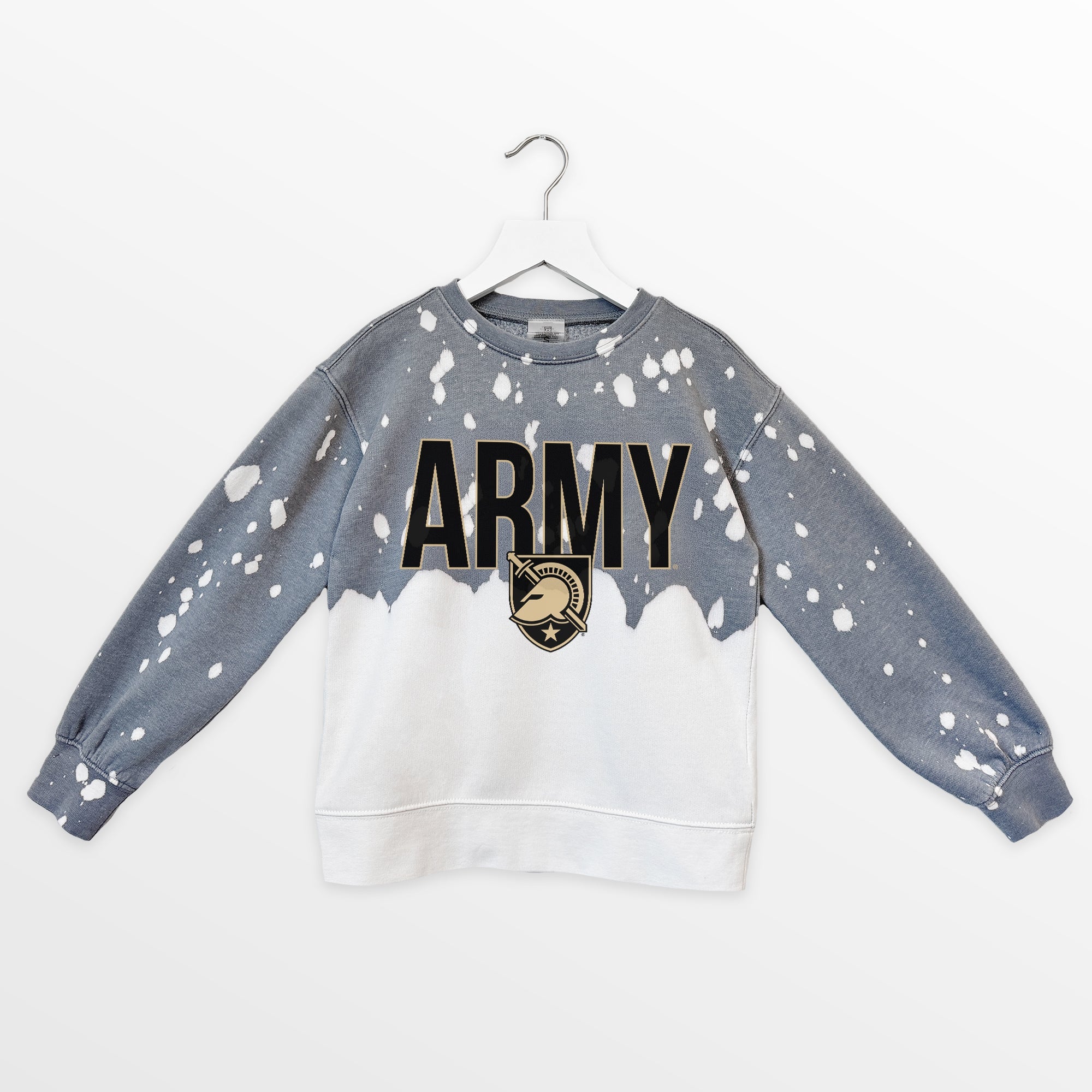 ARMY BLACK KNIGHTS CASUAL FAN KIDS FADED WASH CREWNECK PULLOVER