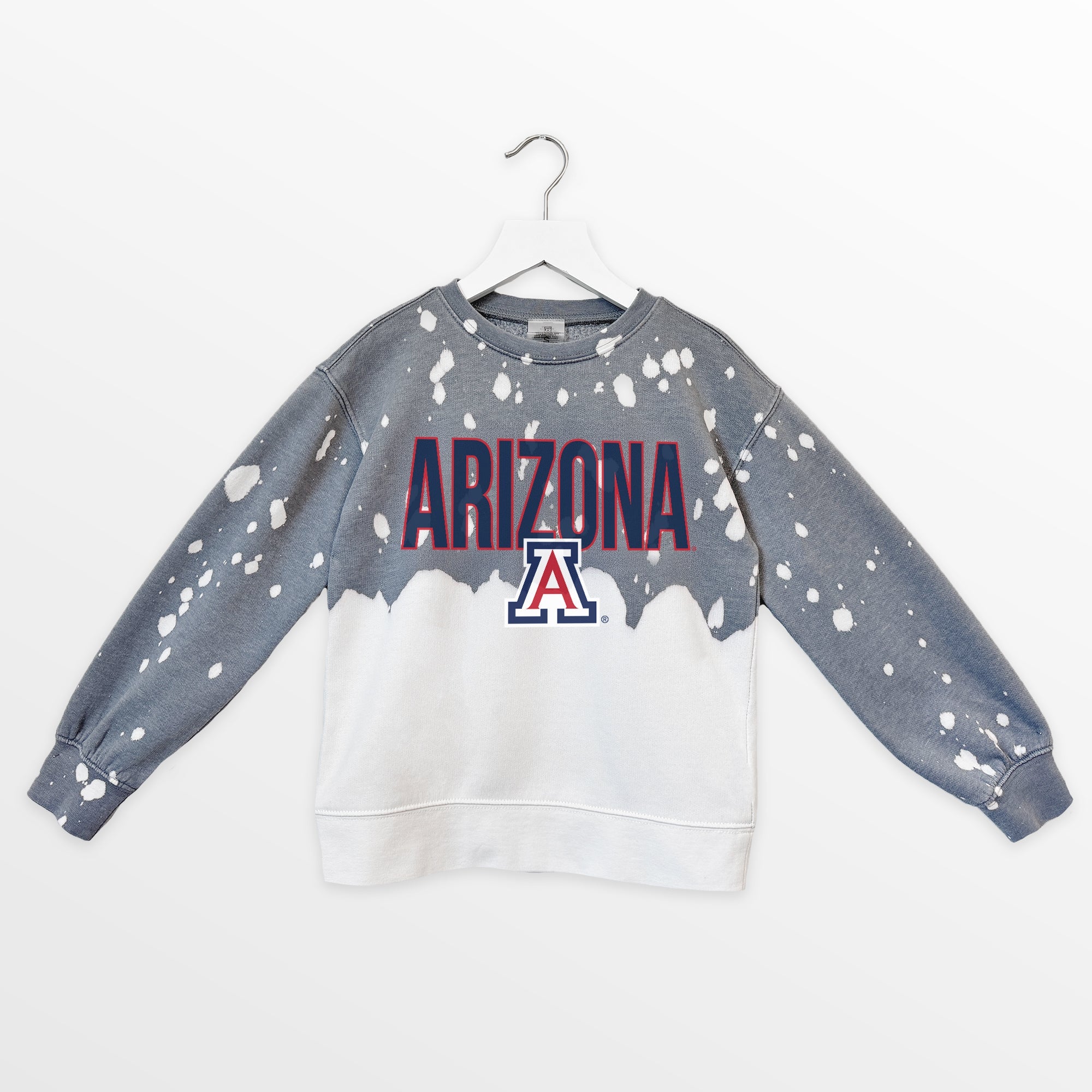 ARIZONA WILDCATS CASUAL FAN KIDS FADED WASH CREWNECK PULLOVER