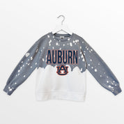 AUBURN TIGERS CASUAL FAN KIDS FADED WASH CREWNECK PULLOVER