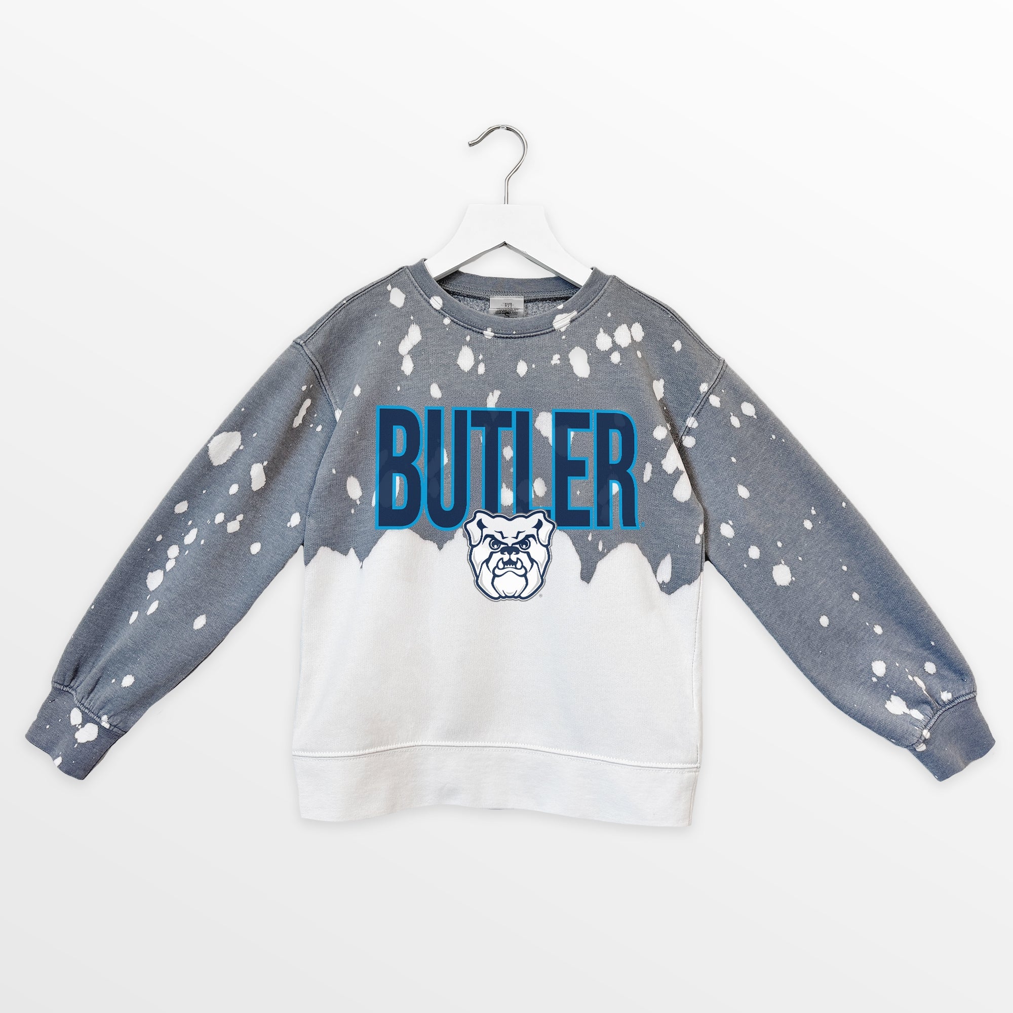 BUTLER BULLDOGS CASUAL FAN KIDS FADED WASH CREWNECK PULLOVER