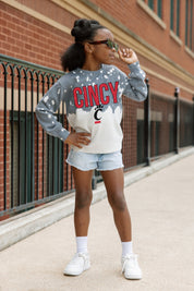 CINCINNATI BEARCATS CASUAL FAN KIDS FADED WASH CREWNECK PULLOVER