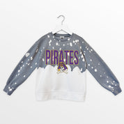 EAST CAROLINA PIRATES CASUAL FAN KIDS FADED WASH CREWNECK PULLOVER