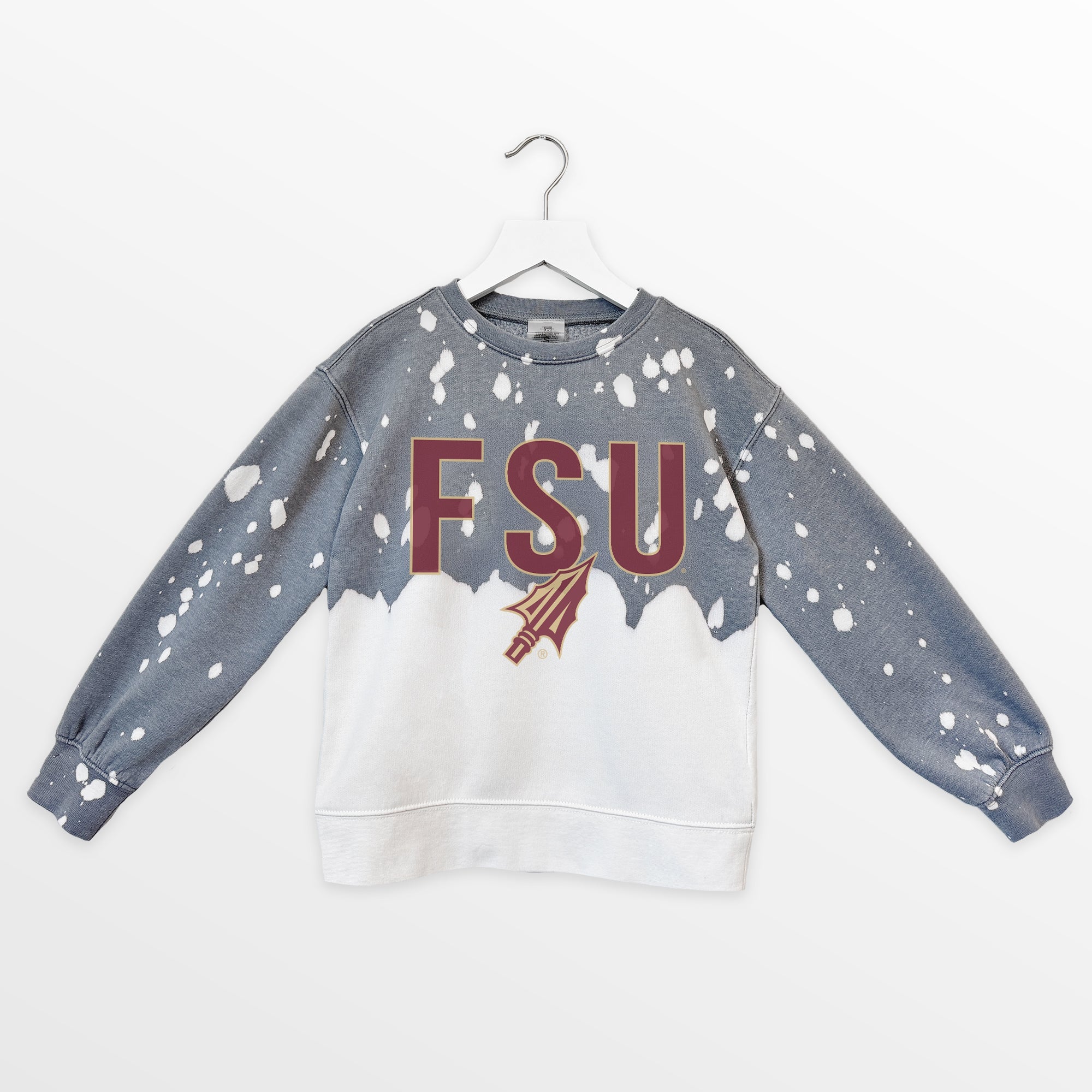 FLORIDA STATE SEMINOLES CASUAL FAN KIDS FADED WASH CREWNECK PULLOVER