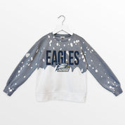 GEORGIA SOUTHERN EAGLES CASUAL FAN KIDS FADED WASH CREWNECK PULLOVER