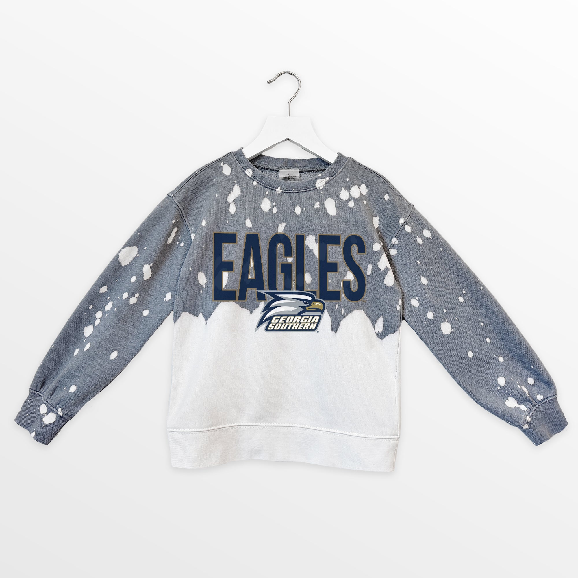 GEORGIA SOUTHERN EAGLES CASUAL FAN KIDS FADED WASH CREWNECK PULLOVER