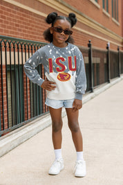 IOWA STATE CYCLONES CASUAL FAN KIDS FADED WASH CREWNECK PULLOVER