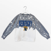 KENTUCKY WILDCATS CASUAL FAN KIDS FADED WASH CREWNECK PULLOVER