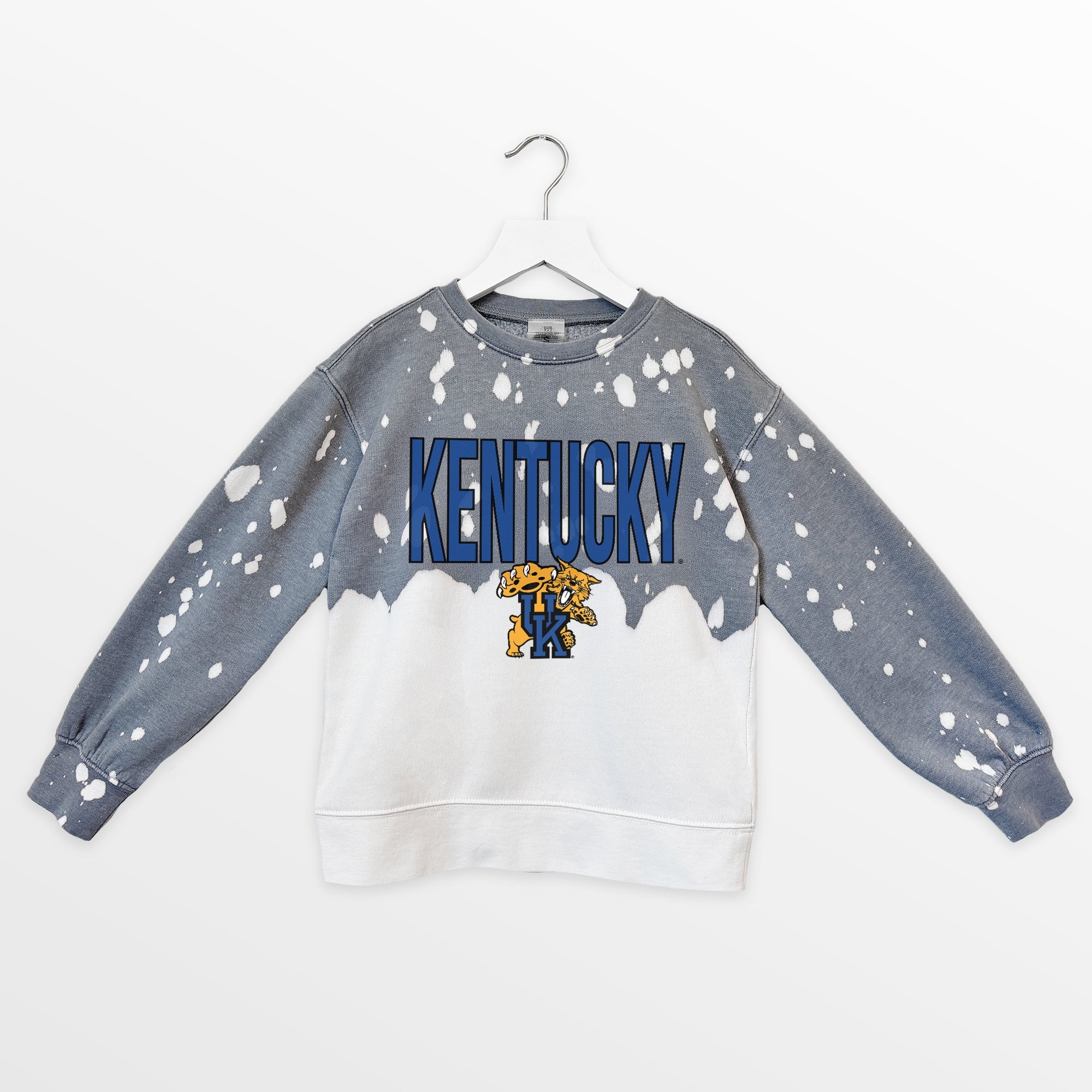 KENTUCKY WILDCATS CASUAL FAN KIDS FADED WASH CREWNECK PULLOVER