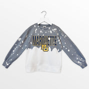 MARQUETTE GOLDEN EAGLES CASUAL FAN KIDS FADED WASH CREWNECK PULLOVER