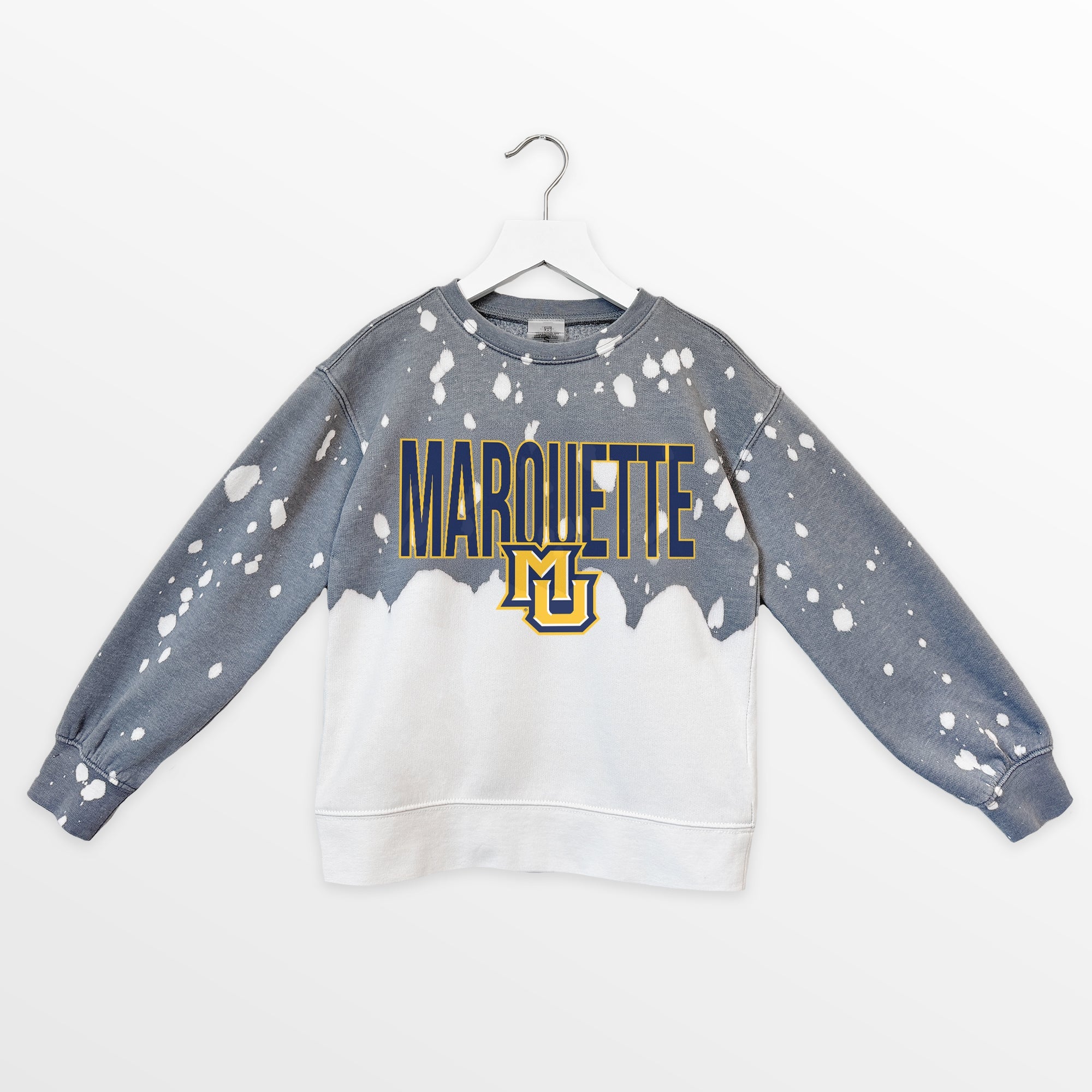MARQUETTE GOLDEN EAGLES CASUAL FAN KIDS FADED WASH CREWNECK PULLOVER