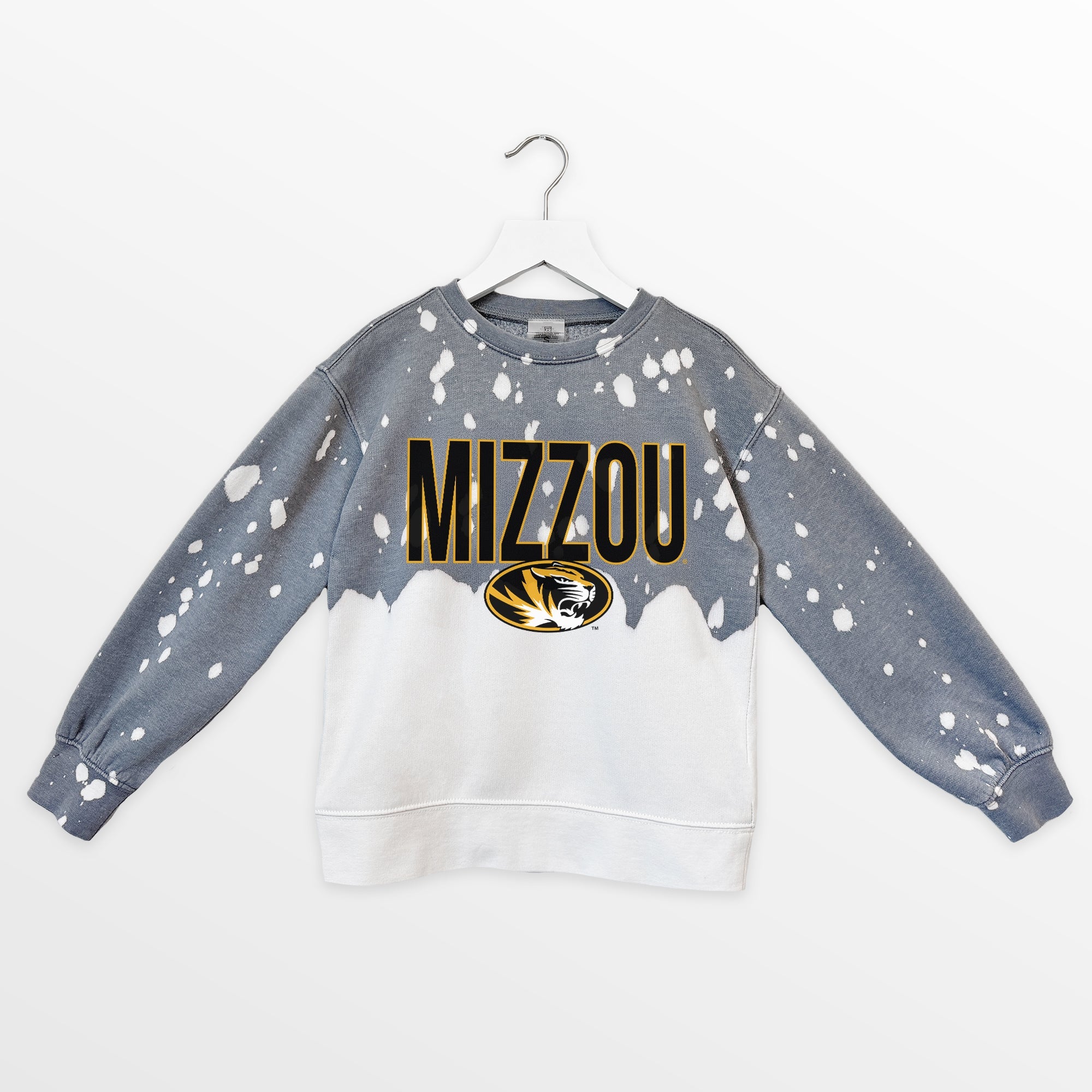 MISSOURI TIGERS CASUAL FAN KIDS FADED WASH CREWNECK PULLOVER